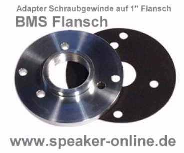 BMS Flansch - Adapter Schraubgewinde auf 1" Flansch