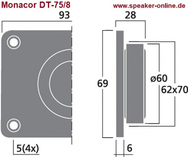 Monacor Hochtöner, DT-75/8